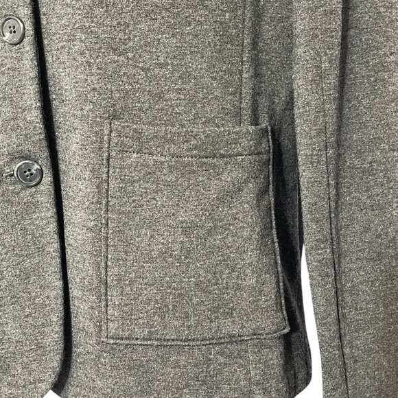 Tahari Sweater Blazer Womens M Gray Stretch Knit Jersey Jacket Workwear Office - Picture 4 of 9
